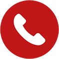 Icon Telefon auf rotem Kreis
